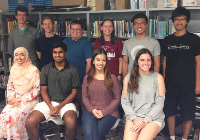 SURFers, L to R Front Row: Faizah Asif, Kian Halim, Anneke Augenbroe, Gigi Pavur. L to R Back Row: Benjamin Tasistro-Hart, Braden Gilleland, Hayden Mcleod, Ellen Murphy, Leo Chen, Dongyuan He.