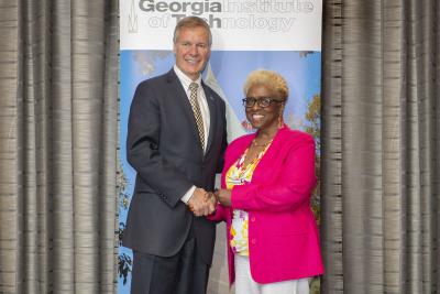 Wansley Dennis and President Peterson