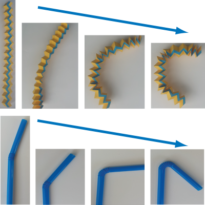 Local bending in origami tubes
