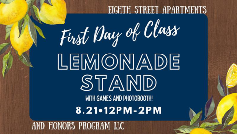 Flyer for the first day of class HP lemonade stand
