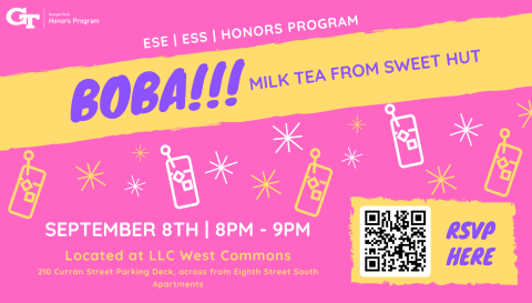 Flyer for HP and ESA boba night