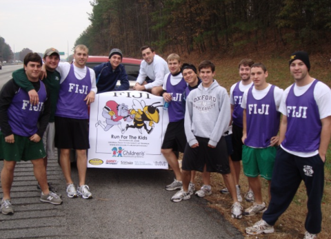 Members of the Georgia Tech and University of Georgia chapters of Phi Gamma Delta participate in the Run for the Kids benefiting Children's Healthcare of Atlanta. Submitted photo. 