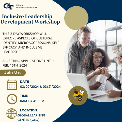 event graphic for Inclusive Leadership Development Workshop on March 20-21, 2024
