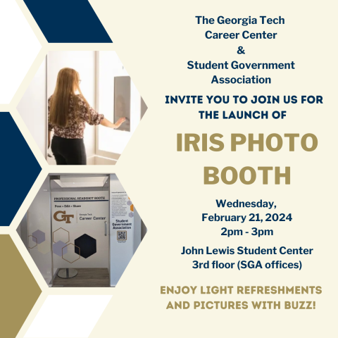 Iris Photo Booth Student Center Launch Flyer