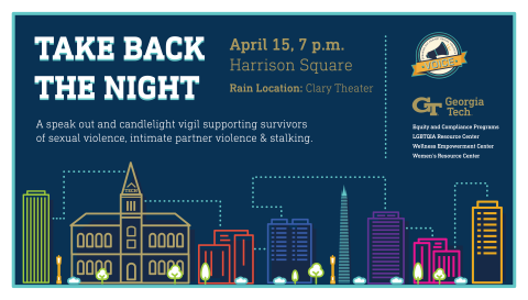 Take Back the Night. April 15 7-9pm at Harrison Square
