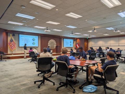 Oglethorpe Power’s George Mathai and Shane Tolbert, Green Power EMC’s distributed energy resources manager, discussing the roles of various generation sources and the benefits of a diverse portfolio