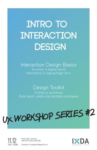 IXDA : Intro to Interaction Design