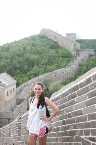 Samantha Mann at the Great Wall of China during her semester abroad at GT-Shenzhen.