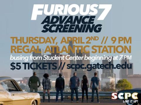 SCPC Movies presents: Fast and Furious 7 advance showing!