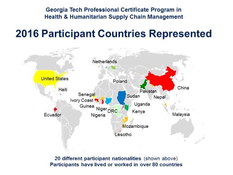 2016 Course participant map