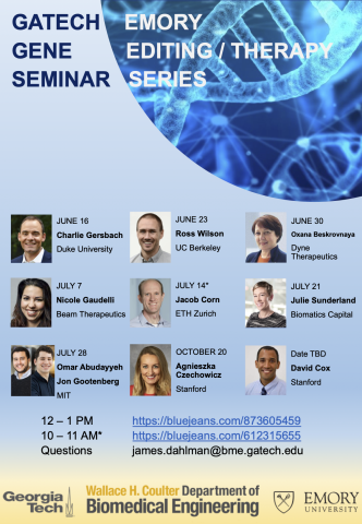 Gene Editing / Therapy Seminar Series 2021 speakers.