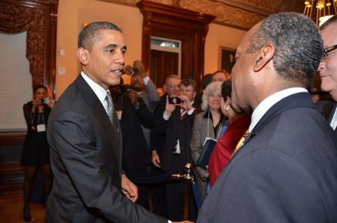 Dean May and President Obama