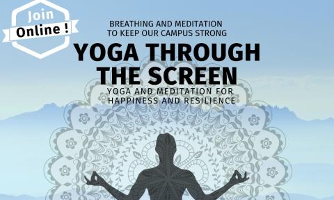 Flyer for SKY's event Yoga Through the Screen.