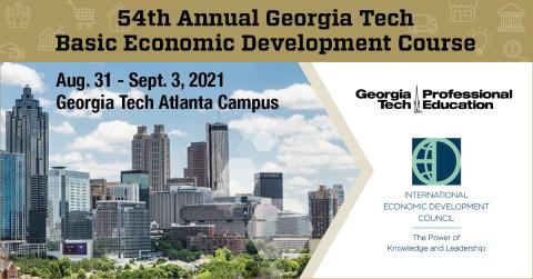 54th Annual Basic Economic Development Course with Atlanta city skyline.