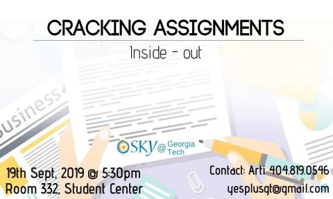 Poster for Sky at Georgia Tech's Cracking Assignments Inside Out event.