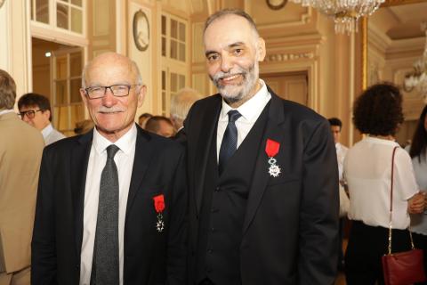 photograph of Abdallah Ougazzaden (right) with Metz Mayor Dominique Gros