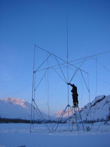 photograph of antenna installation for WALDO