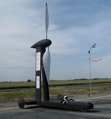 Georgia Tech graduate Rick Cavallaro's wind-powered vehicle, the Blackbird