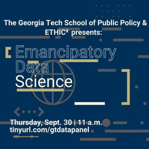 Flyer for the Emancipatory Data Panel, held Thursday, Sept. 30 at 11 a.m.