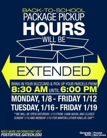 Flyer for Post Office Extended Hours