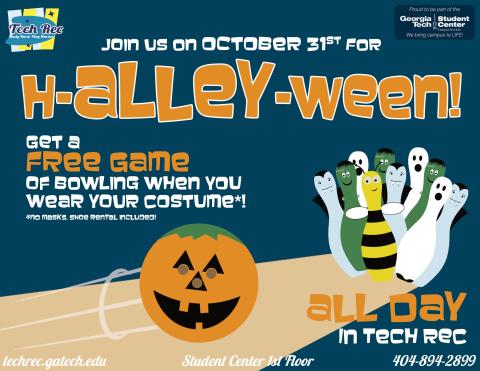 Join us on October 31st for H-Alley-Ween in Tech Rec! 