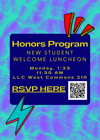 Flyer for the spring 2023 HP New Student Luncheon