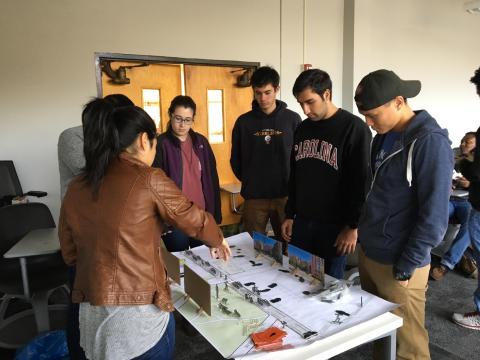 Students use a smart cities participatory design kit from the SLS toolkit in Ellen Zegura's Fall 2016 class.