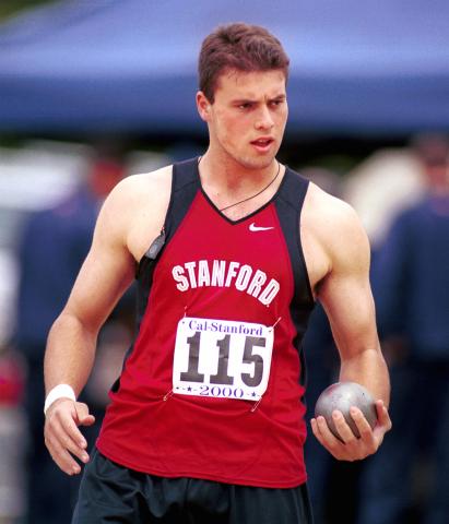 Inan at a Stanford track and field event.