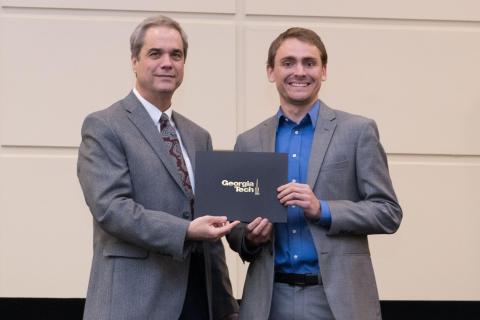 Jake Smith (right) with College of Engineering Associate Dean Douglas Williams