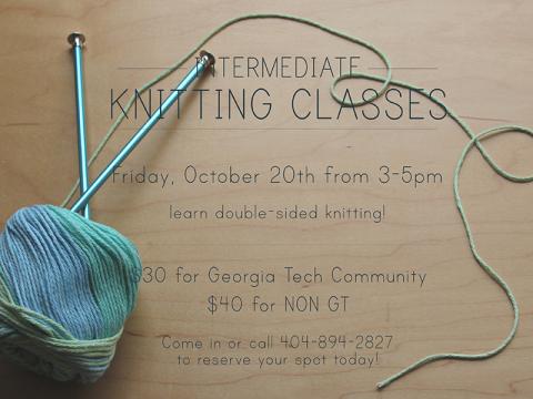 Paper & Clay Knitting Classes on 10/20.