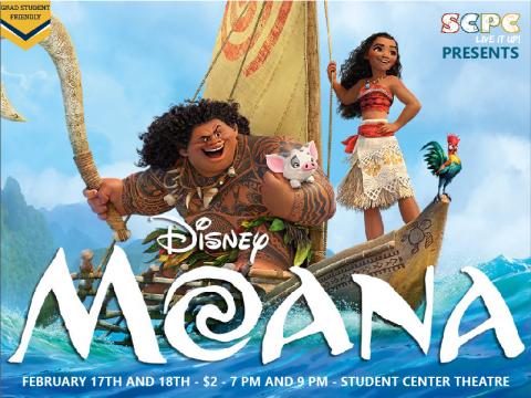 SCPC Screening of Moana on Friday 2/17 and Saturday 2/18 