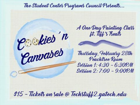 SCPC proudly presents Cookies n' Canvases, on Tuesday, February 28th.