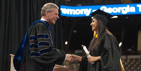 President Peterson at commencement