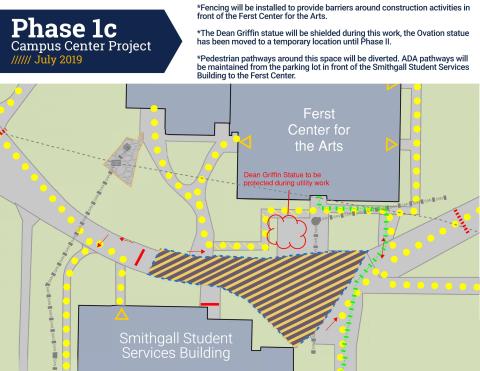 map of Phase 1c work in front of the Ferst Center for the Arts