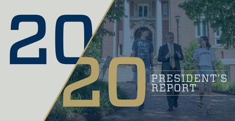 graphic header for 2020 President's Report with image of President Cabrera