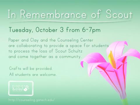 In Remembrance of Scout at Paper and Clay on 10/3.