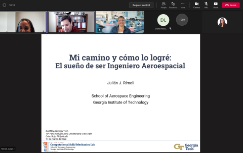 Screenshot of virtual STEM activity with students in Puerto Rico. 