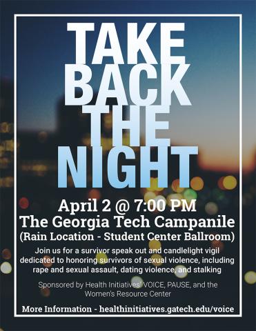 Take Back the Night Flyer 2018
