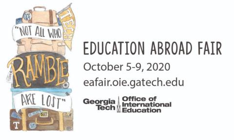 Flyer for the Education Abroad Fair, held Oct. 5-9, 2020.