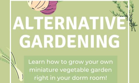 Flyer for a presentation on alternative gardening.