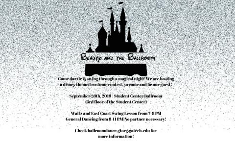 Event flyer for Beauty and the Ballroom on Sep. 28.