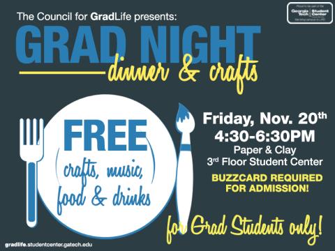 The Council for GradLife presents: Grad Night - Dinner and Crafts!