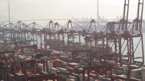 Picture of the Modern Terminal Port in Hong Kong