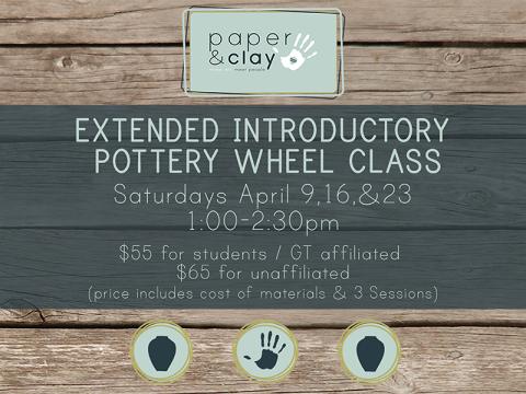 Paper & Clay presents: 3 Week Pottery Course!