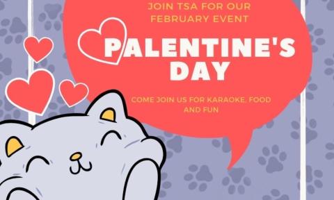 Flyer for the Transfer Student Association's PAL-entine's Day on Feb. 11, 2020.