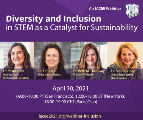 IACEE Webinar Promotion for Diversity and Inclusion in STEM as a Catalyst for Sustainability
