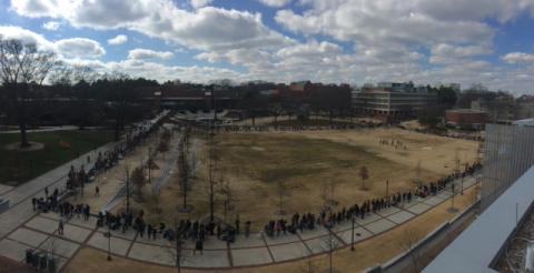 Georgia Tech students line up for tickets to President Obama's Address