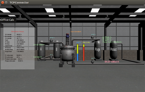 Simulated chemical processing plant