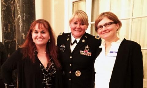 Margaret Kosal, Col. Jennifer Buckner, and Olga Sehmyakina spoke at the "Women's Leadership in the Cyber World: Emerging Issues and Trends in Cybersecurity" event.