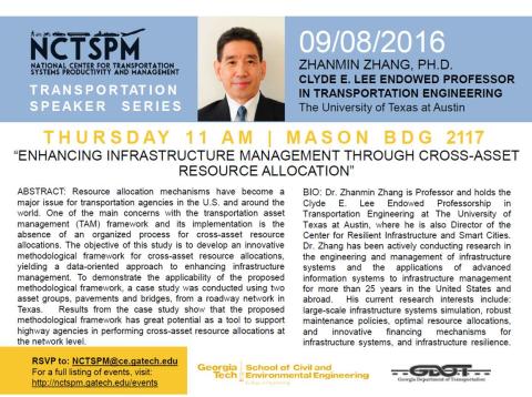NCTSPM Transportation Speaker Series Event--Dr. Zhanmin Zhang